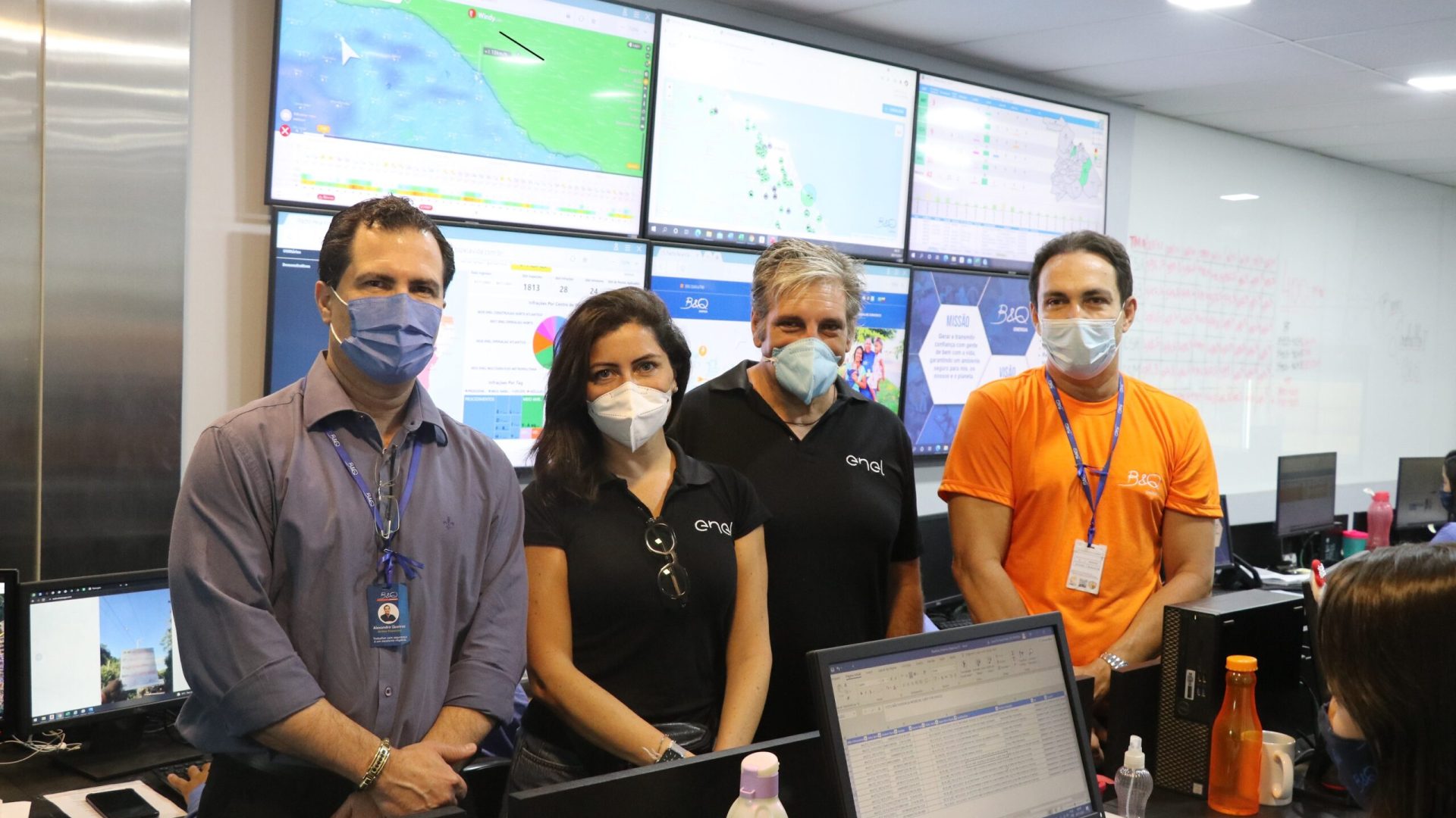 Alexandre Queiroz,Teresa Mistretta , Gino Celentano e Luis Carlos Queiroz no nosso Centro Operacional de Segurança.